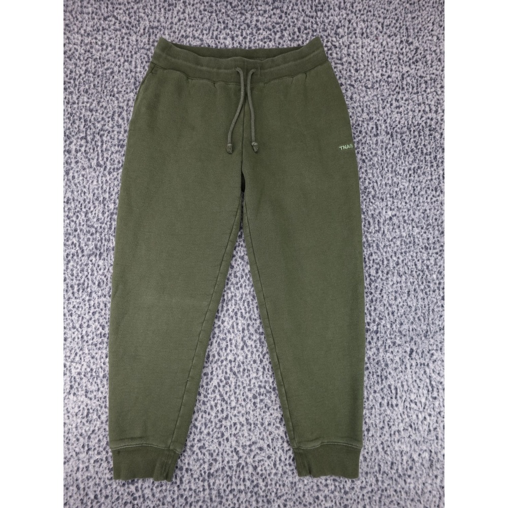 TNA Sweatpants Womens Medium Olive Green Cozy Fleece Joggers